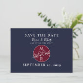 Save The Date Photo Mariage Bleu Marine (Debout devant)