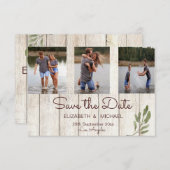Save The Date Photo Mariage Chic Rustique Moderne Simple (Devant / Derrière)