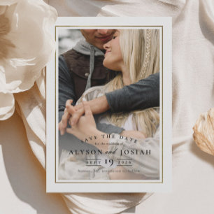 Save The Date Photo Mariage classique Elegant Gold