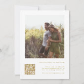 Save The Date Photo Mariage classique Floral Crest Gold (Dos)