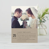 SAVE THE DATE PHOTO MARIAGE DE LA TYPOGRAPHIE MODERNE MINIMALE D (Debout devant)