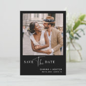 Save The Date Photo Mariage de script moderne simple noir (Debout devant)