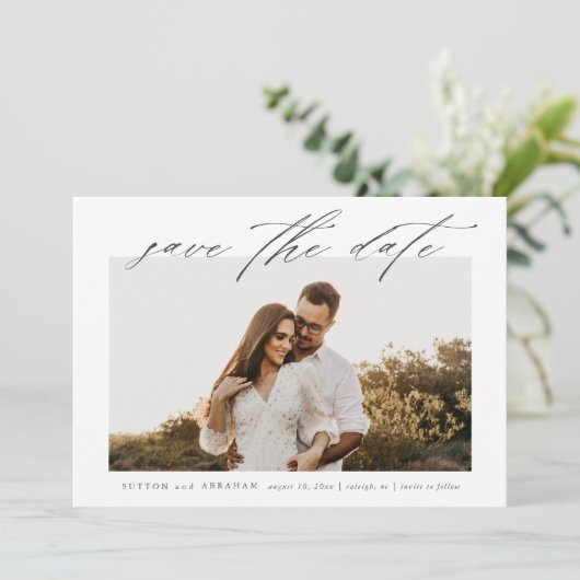 Save The Date Photo Mariage de script simple (Debout devant)