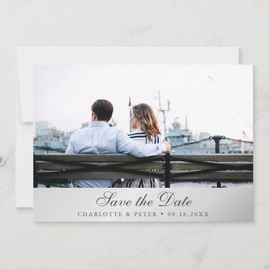 Save The Date Photo Mariage en argent (Devant)