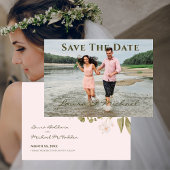Save The Date Photo Mariage Enregistrer La Date Boho Blush Rose