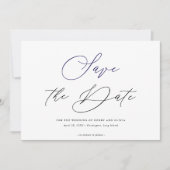 Save The Date Photo Mariage Horizontal Noir Blanc Élégant (Devant)