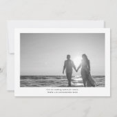Save The Date Photo Mariage Horizontal Noir Blanc Élégant (Dos)