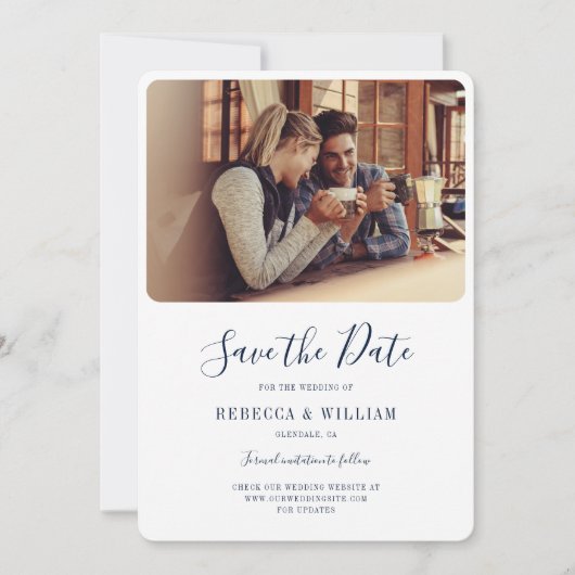 Save The Date Photo Mariage manuscrit Enregistrer La Date (Devant)