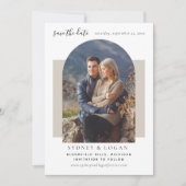 Save The Date Photo Mariage moderne Arch Taupe (Devant)