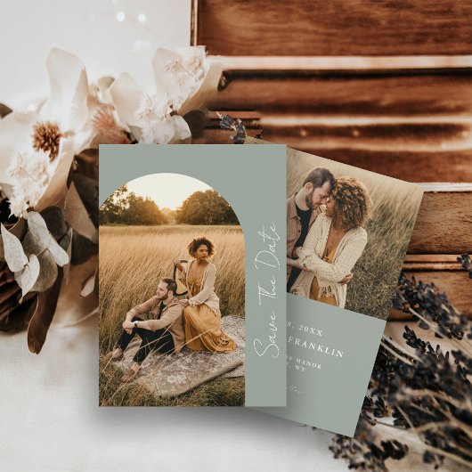 Save The Date Photo Mariage moderne Boho Frame