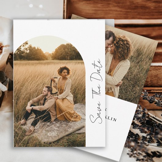 Save The Date Photo Mariage moderne Boho Frame