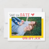 Save The Date Photo Mariage moderne des années 60 rétro (Devant)