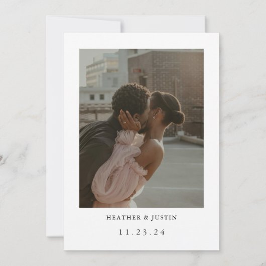 Save The Date Photo Mariage moderne Enregistrer les dates Enregi (Dos)