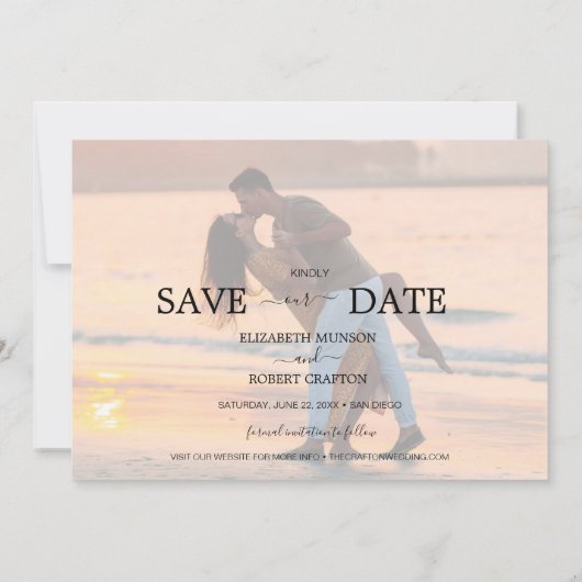 Save The Date Photo Mariage Moderne FOREVER Enregistrer La Date (Dos)