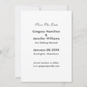 Save The Date Photo Mariage moderne tout simplement élégante (Dos)