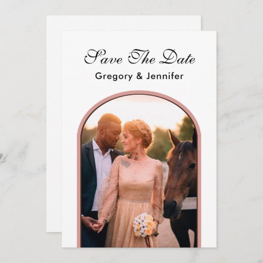 Save The Date Photo Mariage moderne tout simplement élégante (Devant / Derrière)