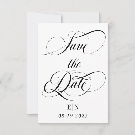 Save The Date Photo Mariage Monogramme (Devant)