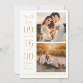 Save The Date Photo Mariage or Elegance moderne (Devant)