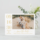 Save The Date Photo Mariage or Elegance moderne (Debout devant)