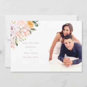 Save The Date Photo Mariage Pastel Floral