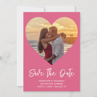 Save The Date Photo Mariage personnalisée de découpe cardiaque