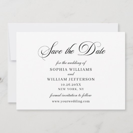 Save The Date PHOTO Mariage Photo Simply Elegant (Dos)