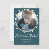 Save The Date Photo Mariage Sauvez La Date Coeurs D'Or (Devant)