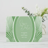 Save The Date Photo Mariage vert tropical Code QR Enregistrer la (Debout devant)