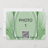 Save The Date Photo Mariage vert tropical Code QR Enregistrer la (Dos)