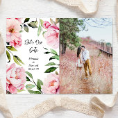 Save The Date Photo Mariage Watercolor Peony