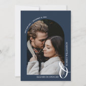 Save The Date Photo Marine Blue QR Code Mariage (Devant)