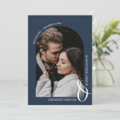 Save The Date Photo Marine Blue QR Code Mariage (Debout devant)