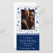 Save The Date Photo Marine et Blanc Enregistrer la date (Devant / Derrière)