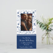 Save The Date Photo Marine et Blanc Enregistrer la date (Debout devant)