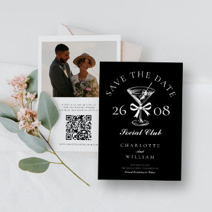 Save The Date Photo Martini moderne tirée à la main