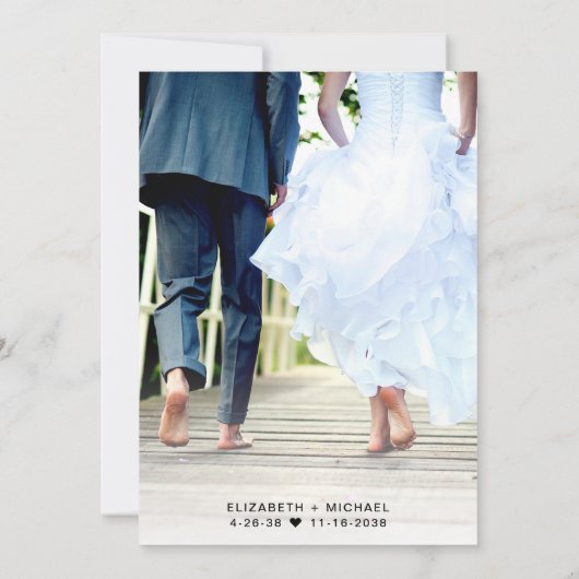Save The Date Photo Minimale Dusty Blue Wedding Réception (Dos)