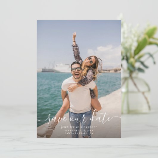 Save The Date Photo minimale Enregistrer la date (Debout devant)