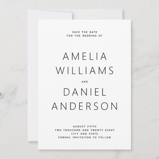 Save The Date Photo minimale moderne (Devant)
