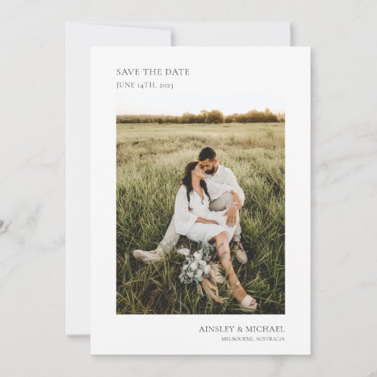 Save The Date Photo minimale moderne Enregistrer la date (Devant)