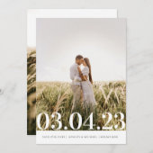 Save The Date Photo minimale moderne Enregistrer la date (Devant / Derrière)