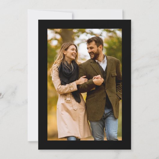 Save The Date Photo Minimale Noir Blanc Mariage Enregistrer La D (Dos)