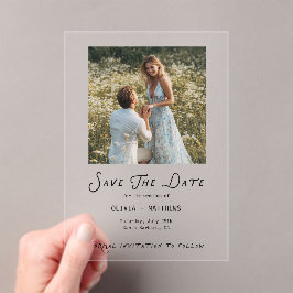 Save the Date Photo Minimalist Whimsical Acryl Uitnodigingen