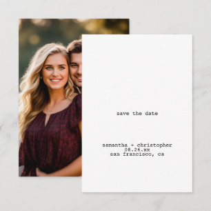 Save The Date Photo minimaliste blanc avant-gardiste sur Mariage