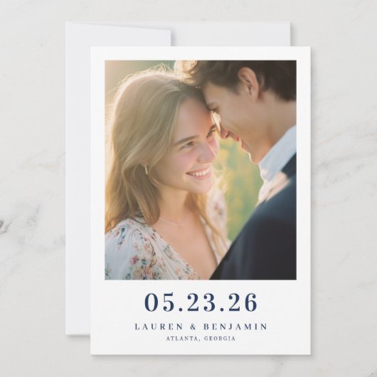Save The Date Photo Minimaliste Chaud (Devant)