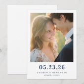 Save The Date Photo Minimaliste Chaud (Devant / Derrière)