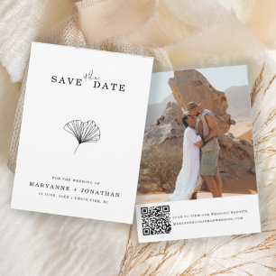 Save The Date Photo minimaliste du code QR botanique