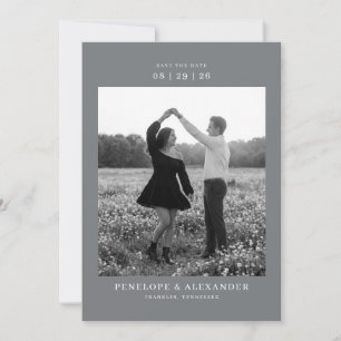Save The Date Photo Minimaliste en nuances de gris sereines