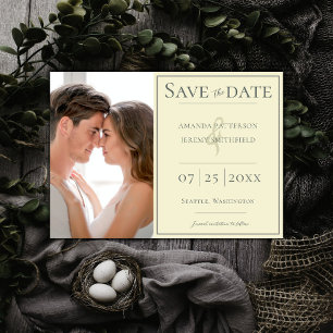 Save The Date Photo minimaliste Jaune Enregistrer la date