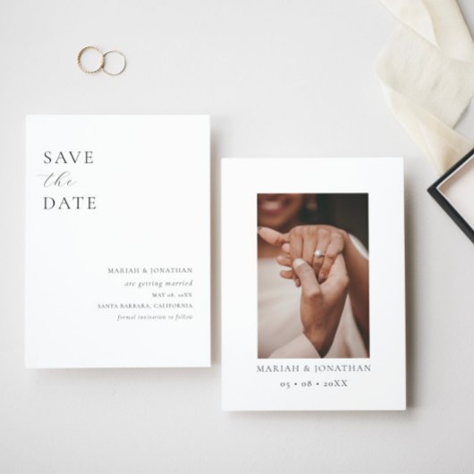 Save The Date Photo minimaliste moderne Mariage