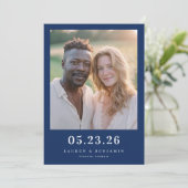 Save The Date Photo Minimaliste Navy Warm (Debout devant)